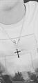 Black Cross Pendant Necklace 