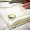 Vintage emerald and diamond engagement ring 